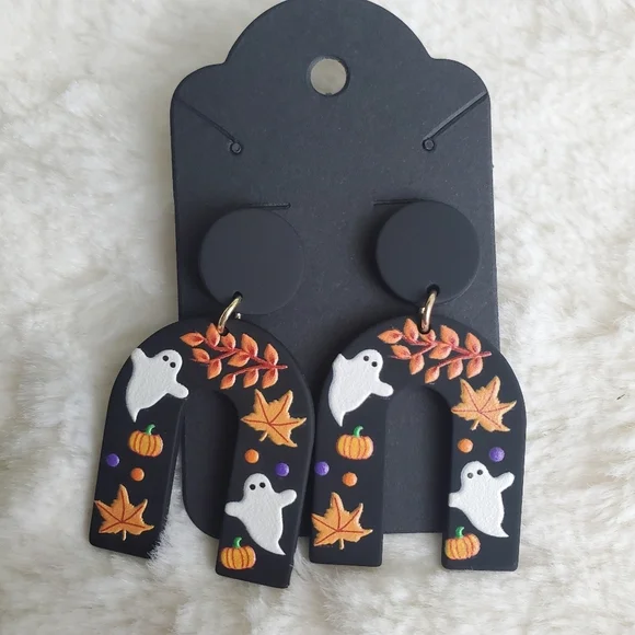 3 /$15 New Boutique Halloween Ghost Earrings - Picture 4 of 4